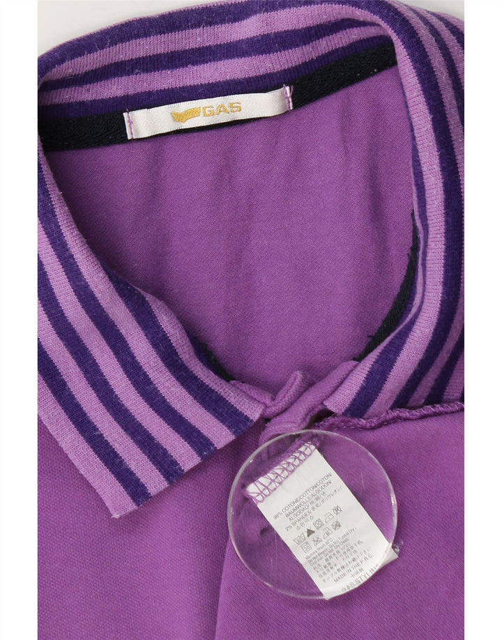 Camisa polo masculina Gas pequena de algodão roxo