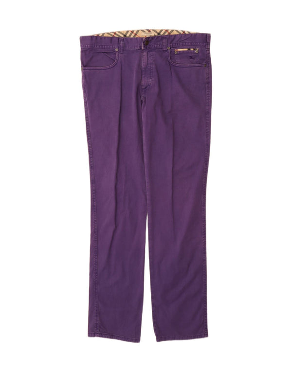 Calça casual feminina Burberry Cônica W35 L36 Roxo Algodão Clássico