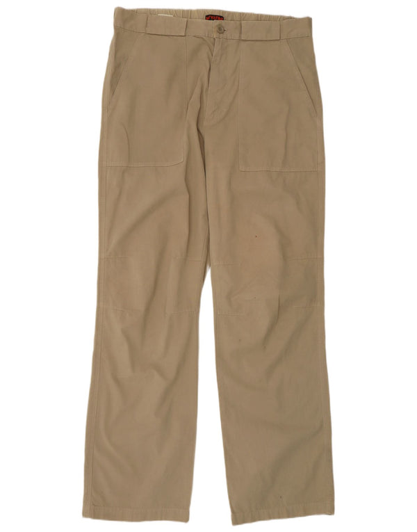 Calça Chino Playlife Masculina Reta Grande W36 L33 Algodão Bege