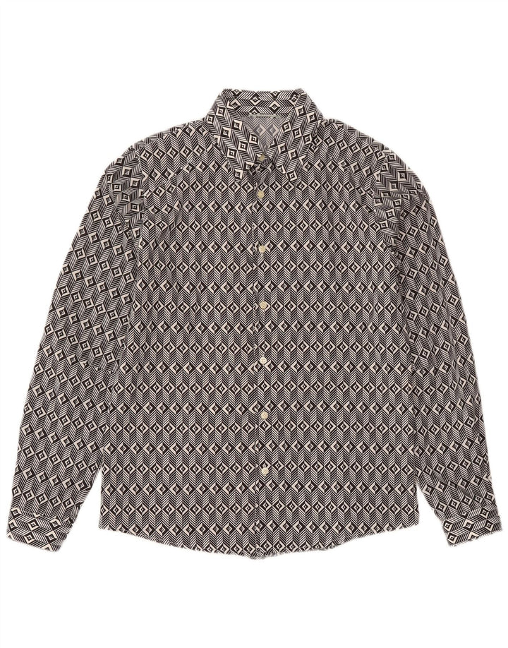 Camisa masculina ALTATENSIONE média preta geométrica