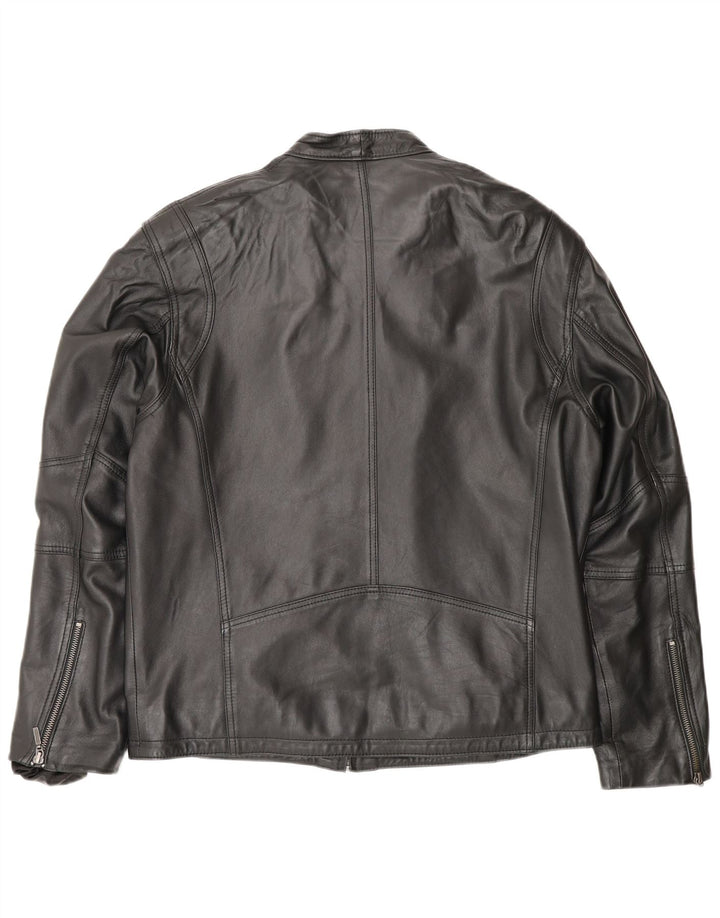Jaqueta de couro masculina vintage UK 40 grande couro preto