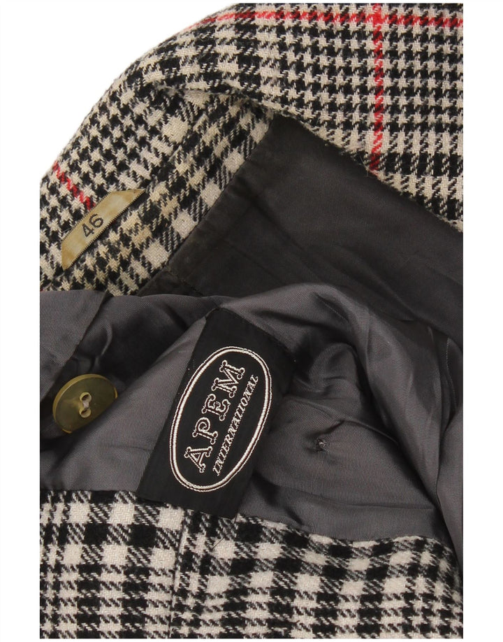 Trench coat feminino vintage com peito duplo IT 46 xadrez cinza grande