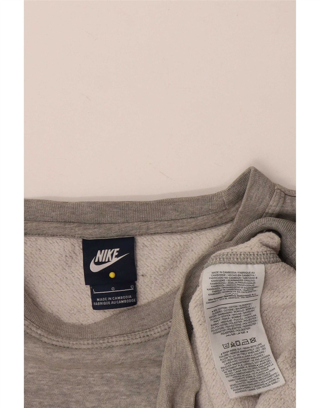 Moletom masculino Nike Jumper grande algodão manchado cinza