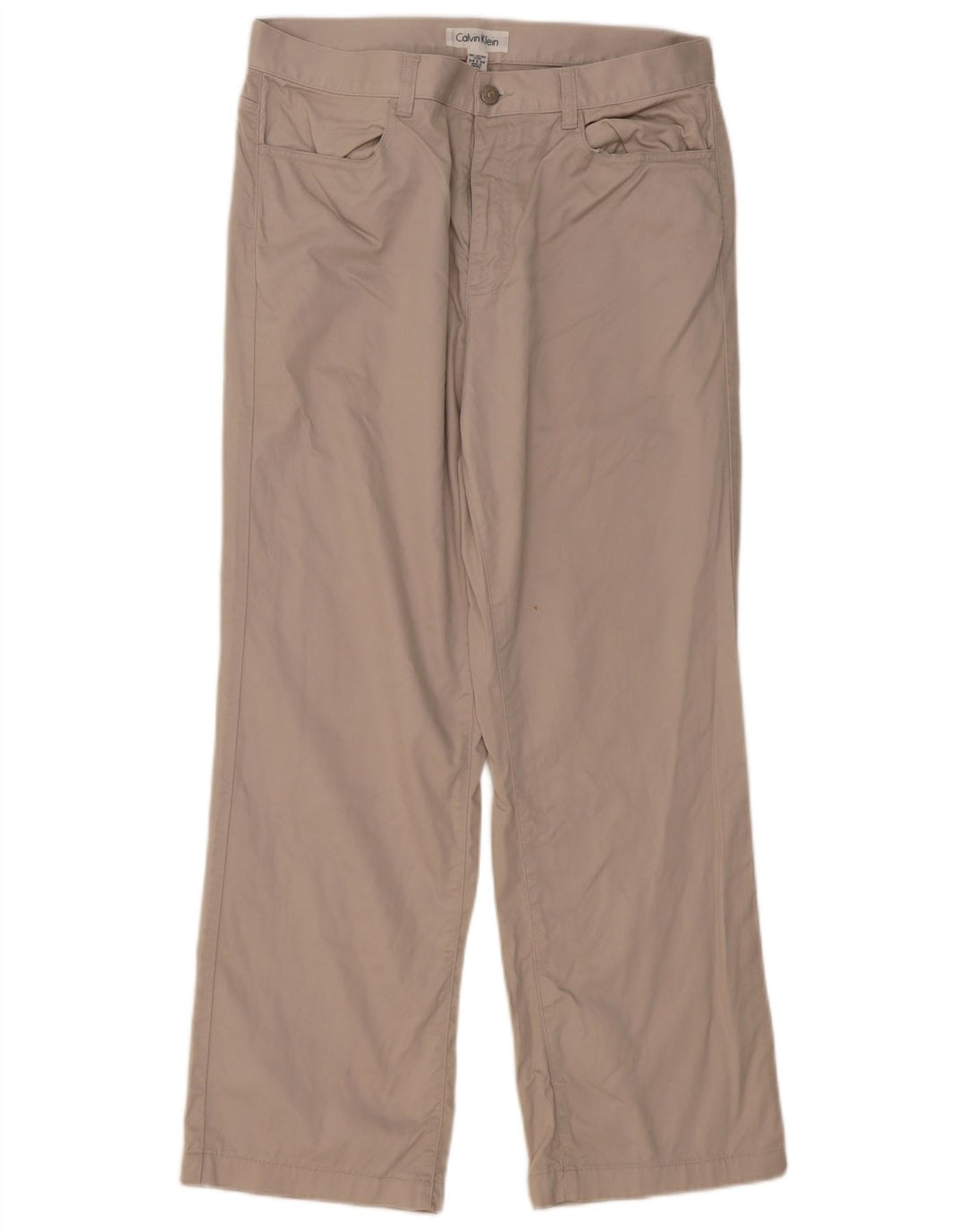 Calvin Klein Calça masculina reta casual W34 L29 algodão cinza