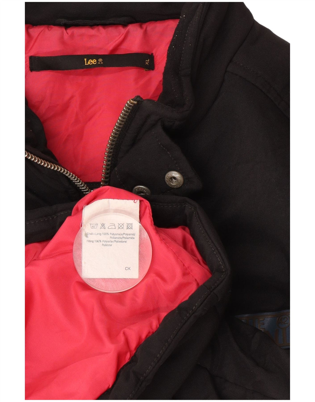 Jaqueta acolchoada masculina Lee UK 42 XL poliéster preto