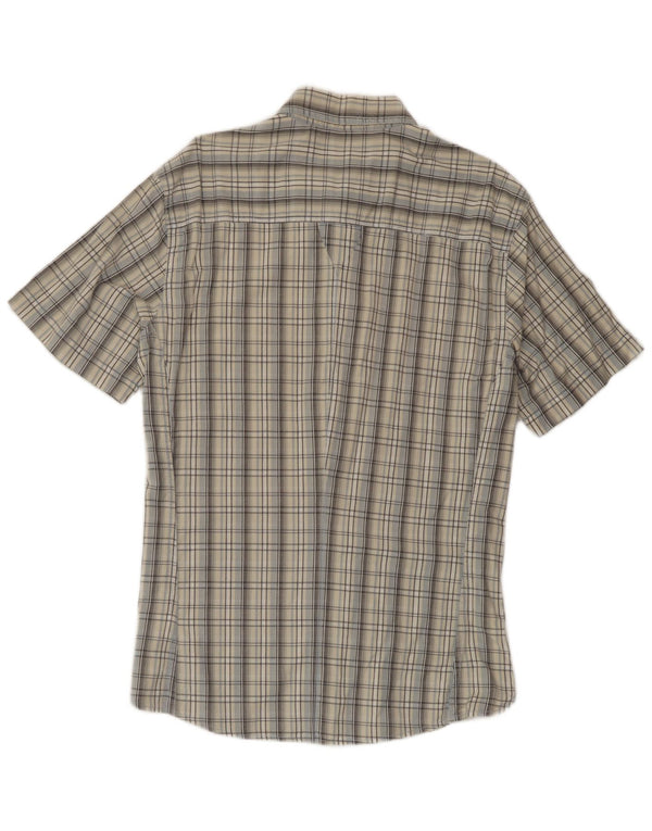 Camisa Wrangler masculina de manga curta XL cinza xadrez algodão