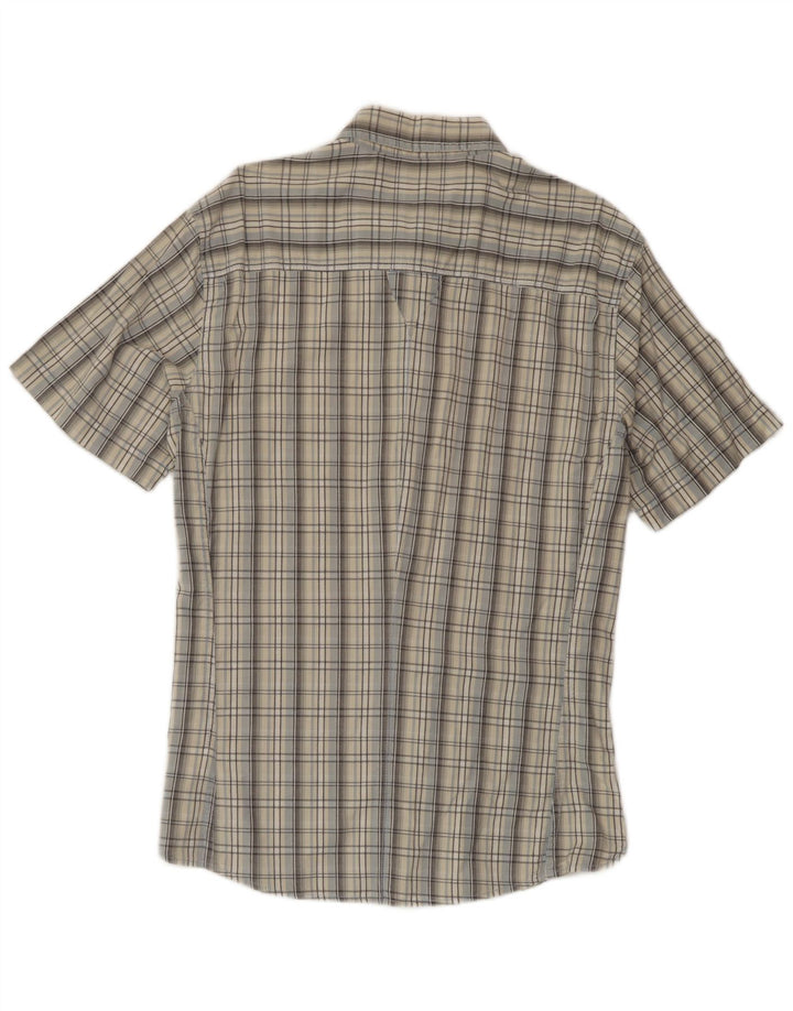 Camisa Wrangler masculina de manga curta XL cinza xadrez algodão