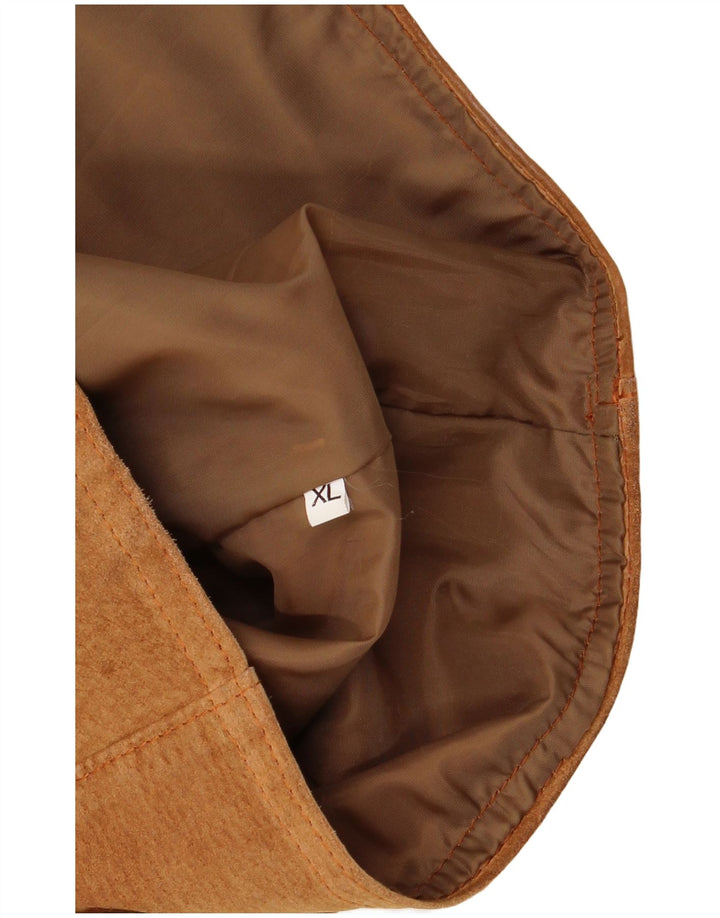 Colete feminino VINTAGE de camurça UK 18 XL marrom