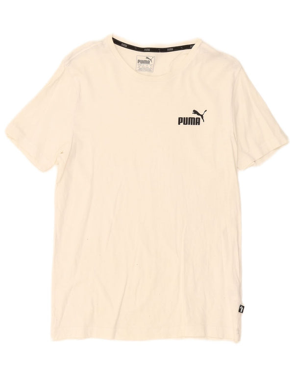 Puma Mens T-Shirt Top Pequeno Algodão Branco