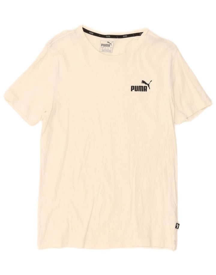 Puma Mens T-Shirt Top Pequeno Algodão Branco