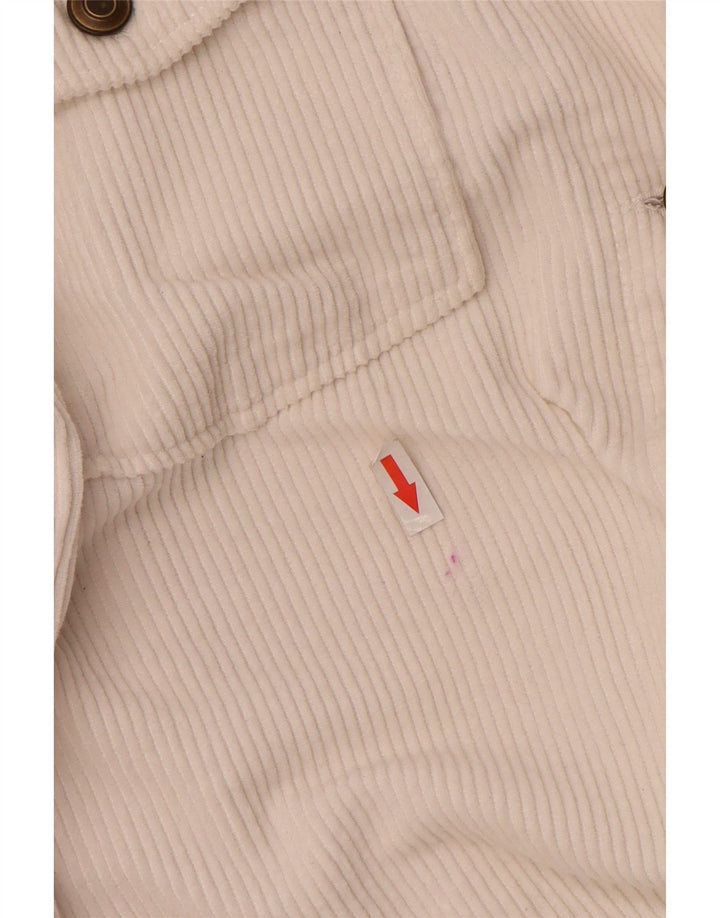 Jaqueta feminina de veludo cotelê Zara UK 10 pequeno algodão branco