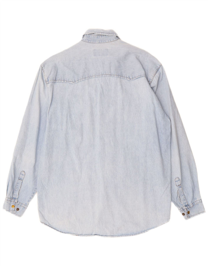 Camisa jeans masculina Armata Di Mare algodão azul médio