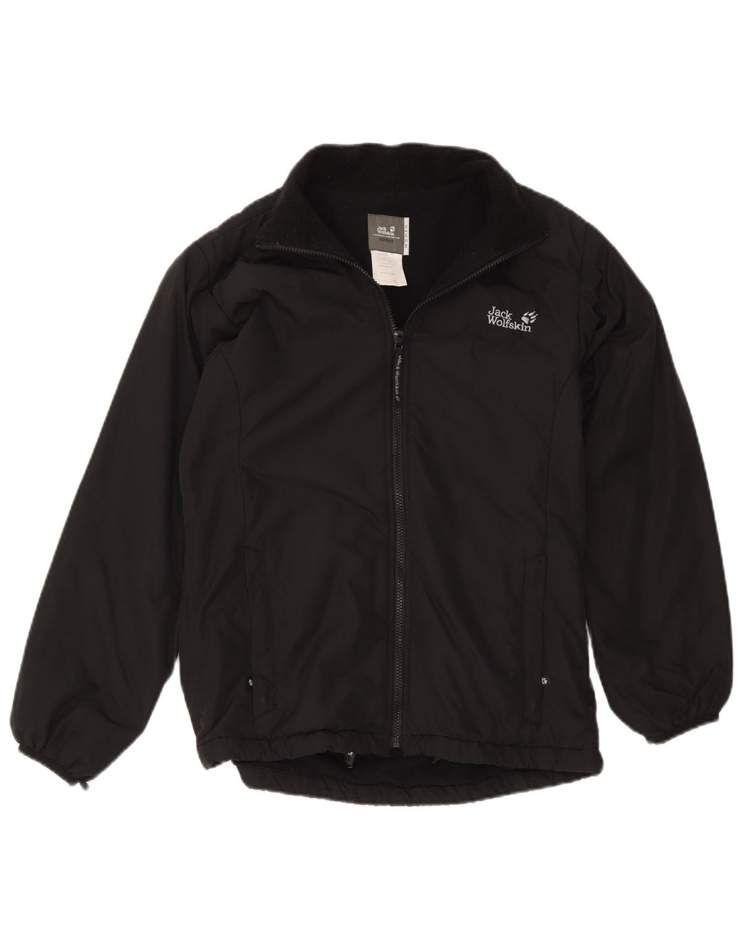 Jaqueta corta-vento feminina Jack Wolfskin UK 12 poliéster preto médio