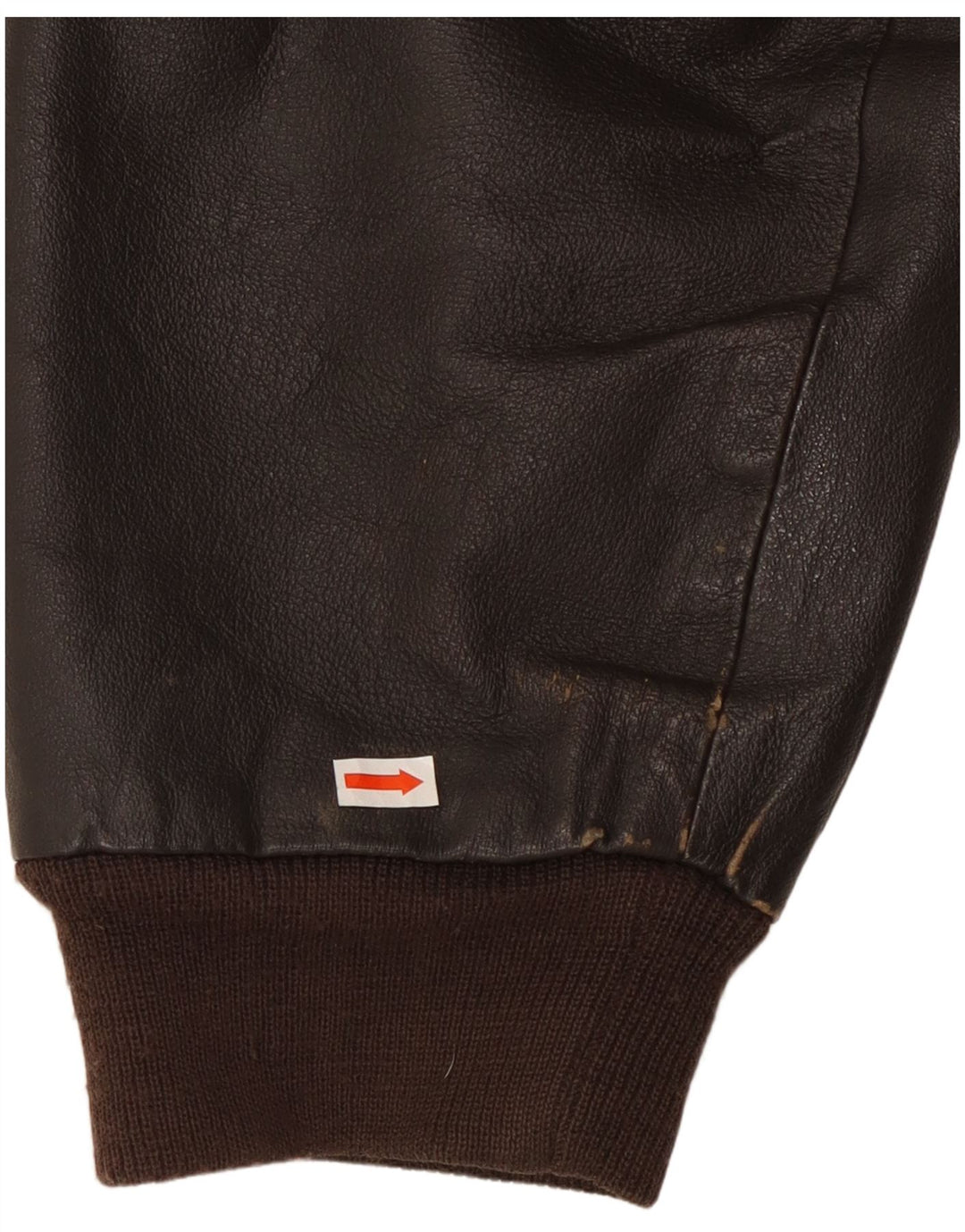 Jaqueta de couro masculina VINTAGE solta ajuste Reino Unido 36 couro marrom pequeno