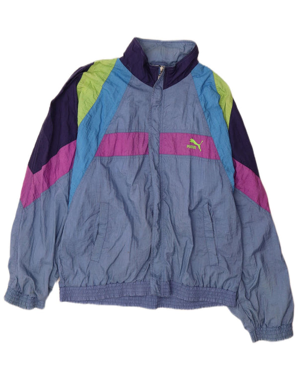 PUMA Mens Tracksuit Top Jacket Médio Azul Colourblock Poliamida