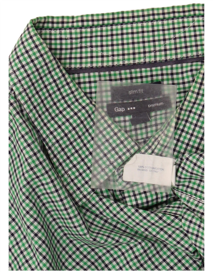 Camisa masculina Slim Fit da Gap XL algodão xadrez verde