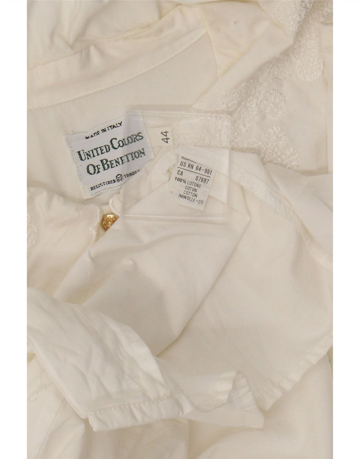 Blusa feminina Benetton IT 44 médio off white algodão