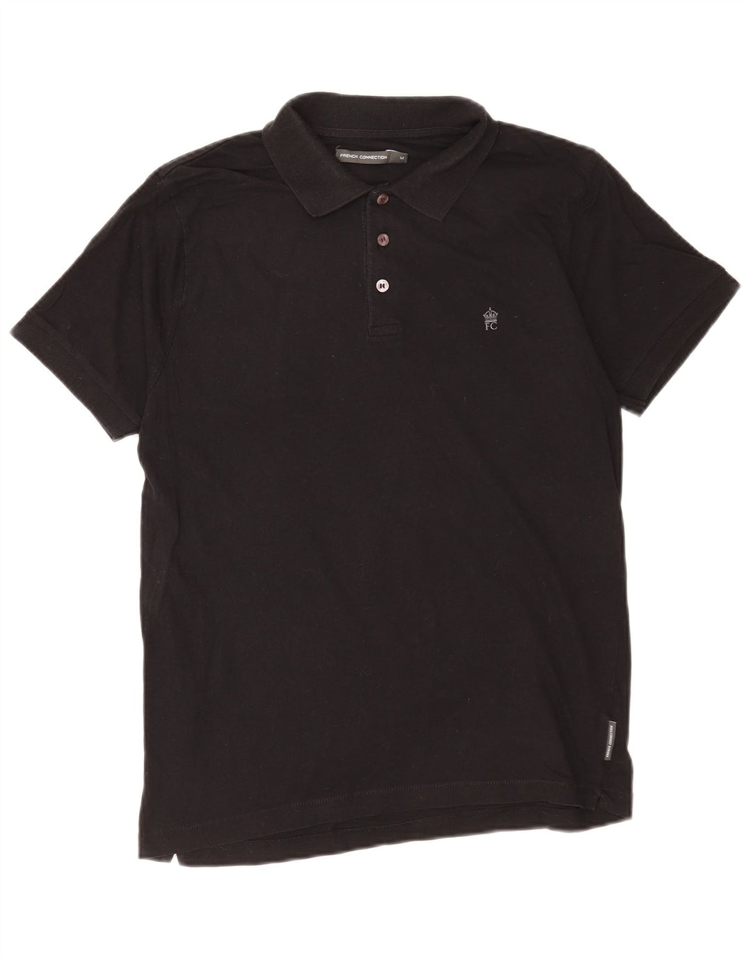 Camisa polo masculina French Connection algodão preto médio