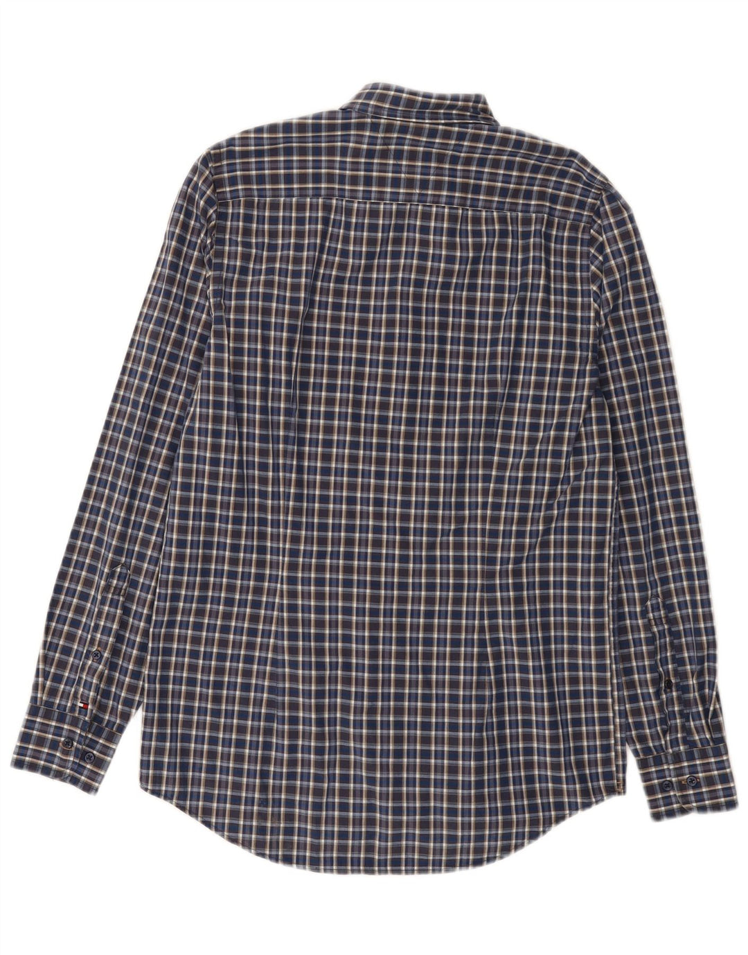 Tommy Hilfiger Mens Slim Fit Camisa Xadrez Azul Médio