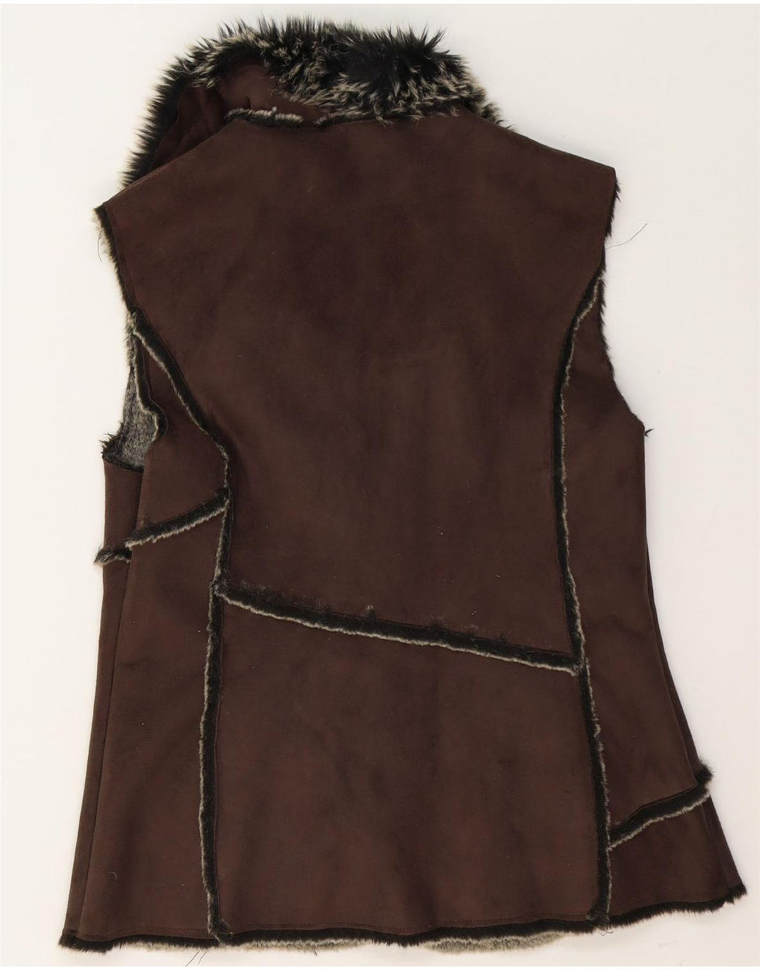 Debenhams Womens Sherpa Gilet UK 12 Poliéster Marrom Médio