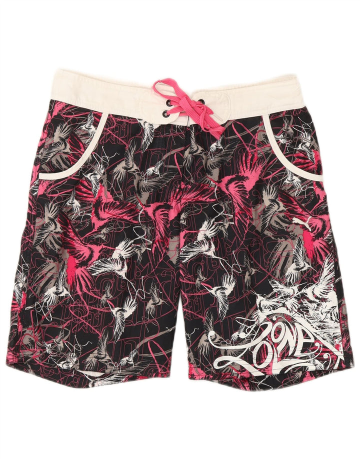 Shorts de natação feminino PUMA com padrão abstrato UK 8 pequeno multicolorido