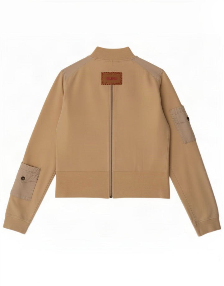 Jaqueta utilitária feminina Guru UK 12 algodão colorblock bege médio