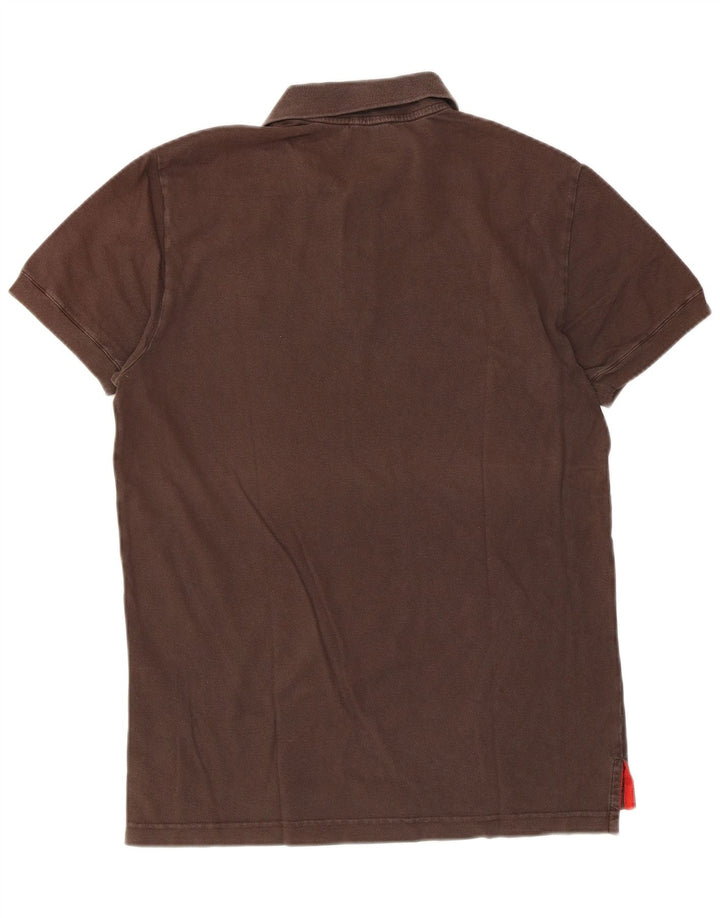 Camisa polo masculina Jeckerson de algodão marrom médio