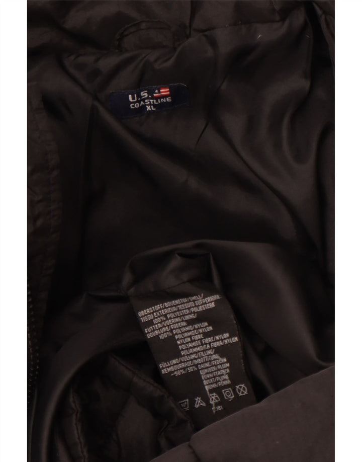 Jaqueta acolchoada masculina vintage UK 42 XL poliéster preto