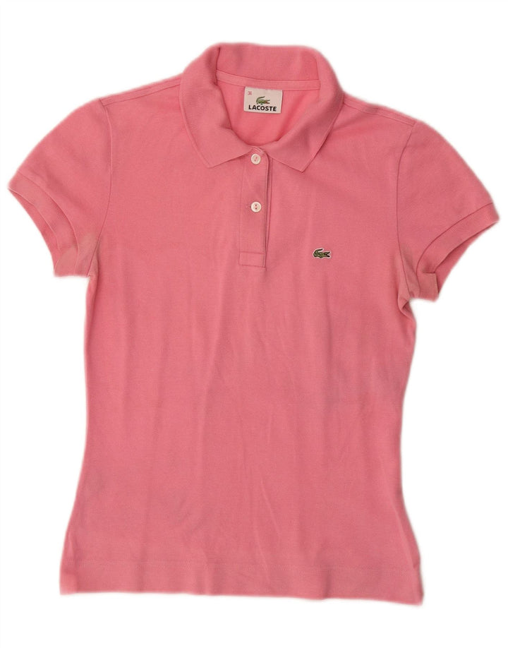 Camisa polo feminina LACOSTE tamanho 36 pequeno algodão rosa