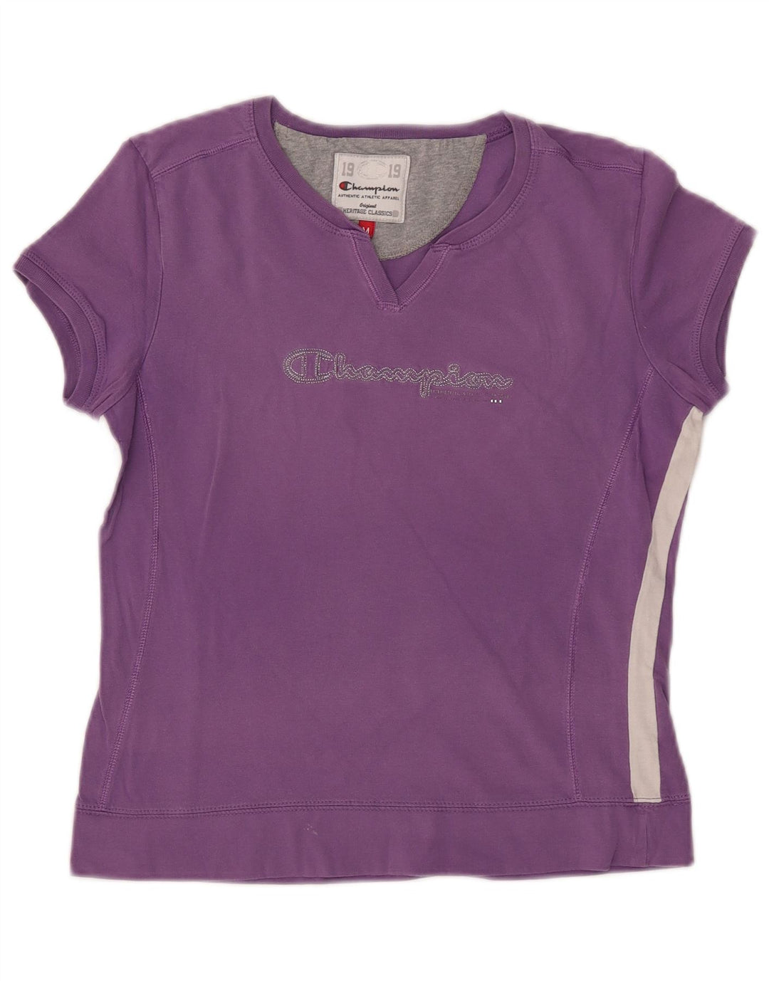 Camiseta feminina CHAMPION Heritage Classics com estampa UK 12 Roxo médio