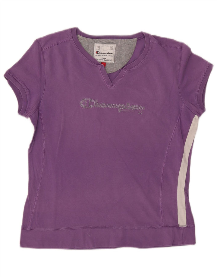 Camiseta feminina CHAMPION Heritage Classics com estampa UK 12 Roxo médio