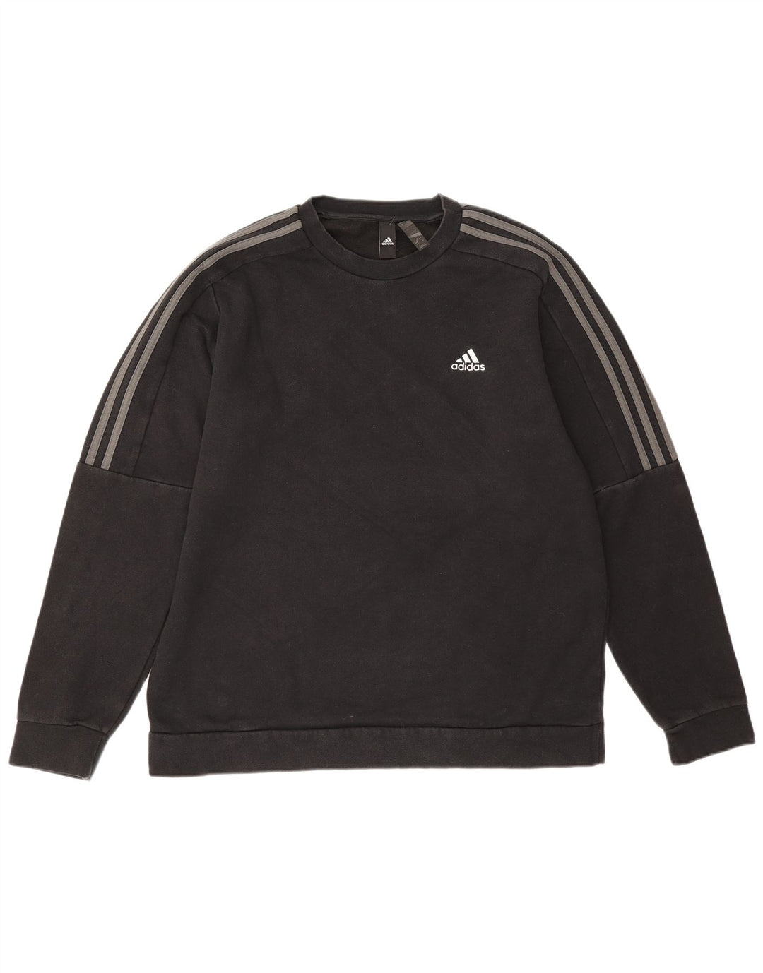 Adidas Mens Moletom Jumper Grande Algodão Preto