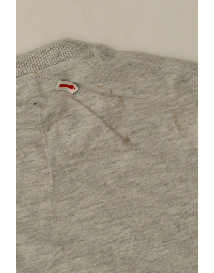 Camiseta gráfica masculina Superdry Top cinza médio algodão