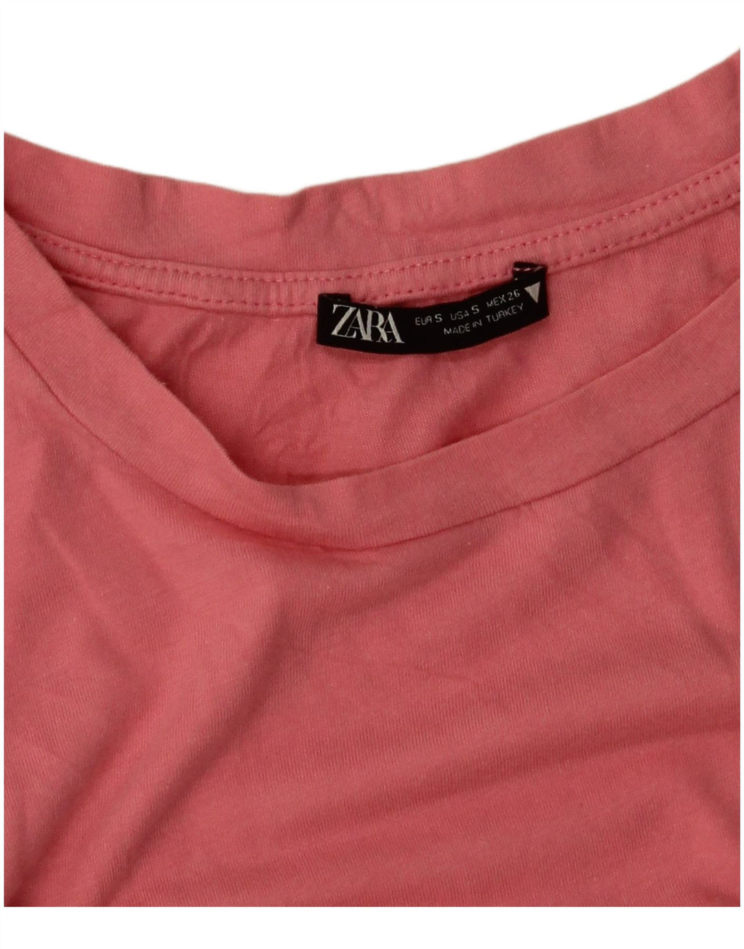Zara Camiseta Feminina Crop Oversized Top UK 10 Pequeno Rosa