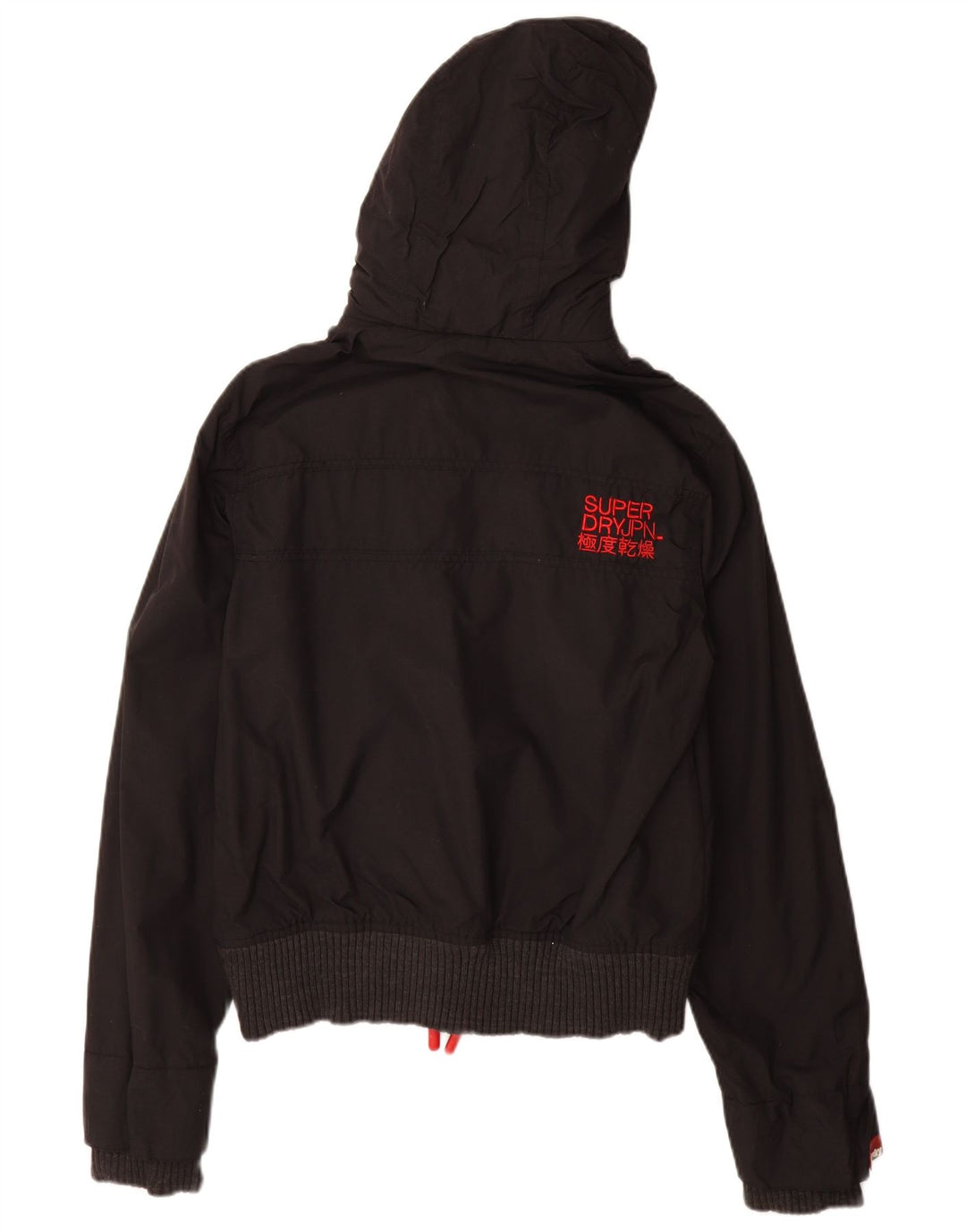 Jaqueta corta-vento feminina SUPERDRY The Windbomber com capuz Reino Unido 10 pequena preta