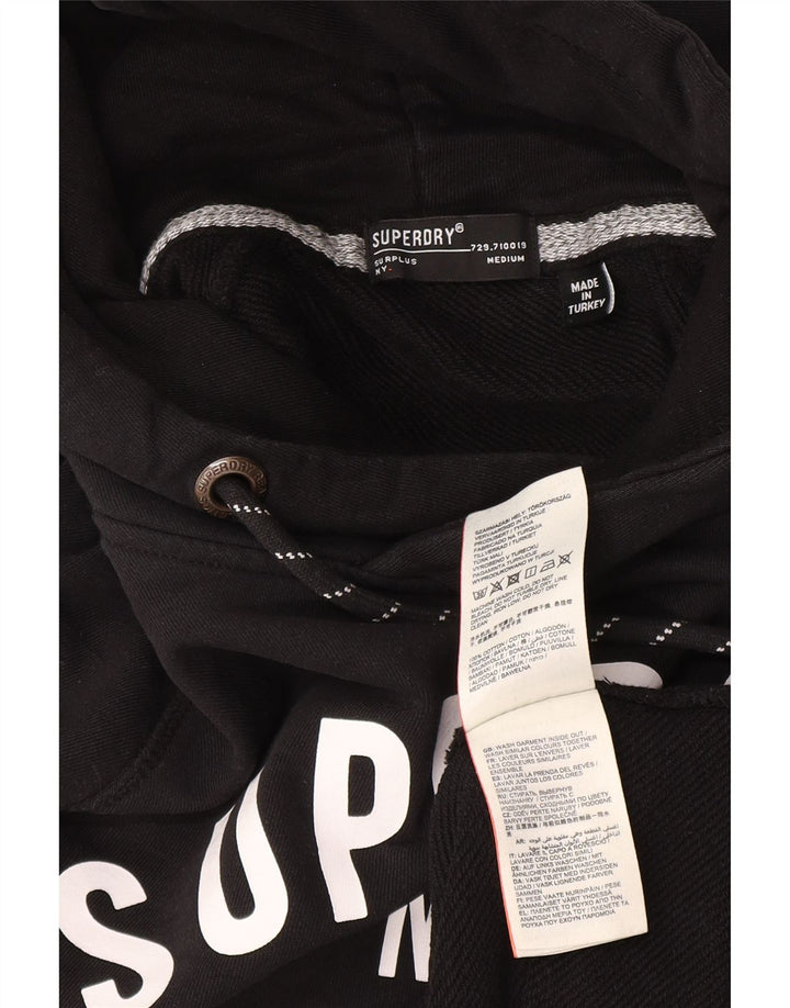 Superdry Mens Graphic Hoodie Jumper Médio Algodão Preto