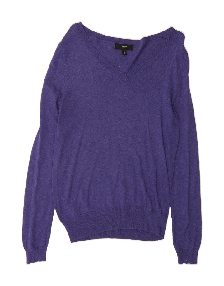 MOSSIMO Womens V-Neck Jumper Sweater UK 14 Medium Purple Nylon Vintage Mossimo and Second-Hand Mossimo from Messina Hembry 
