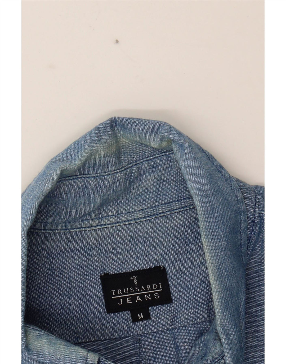 TRUSSARDI Mens Shirt Medium Blue Cotton Vintage Trussardi and Second-Hand Trussardi from Messina Hembry 