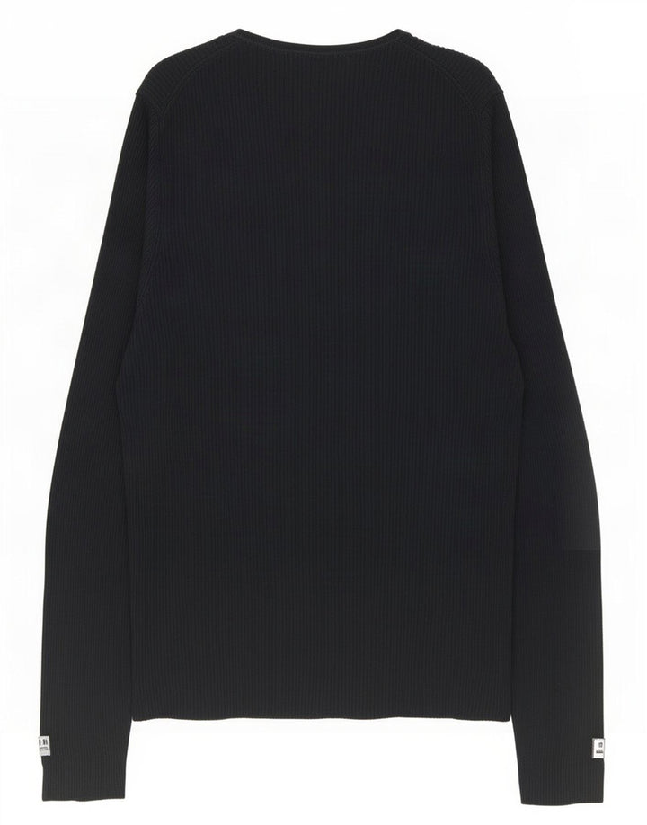Zara Top masculino manga comprida grande viscose preta