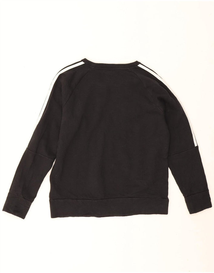 Adidas Womens Sweatshirt Jumper UK 12/14 Médio Algodão Preto