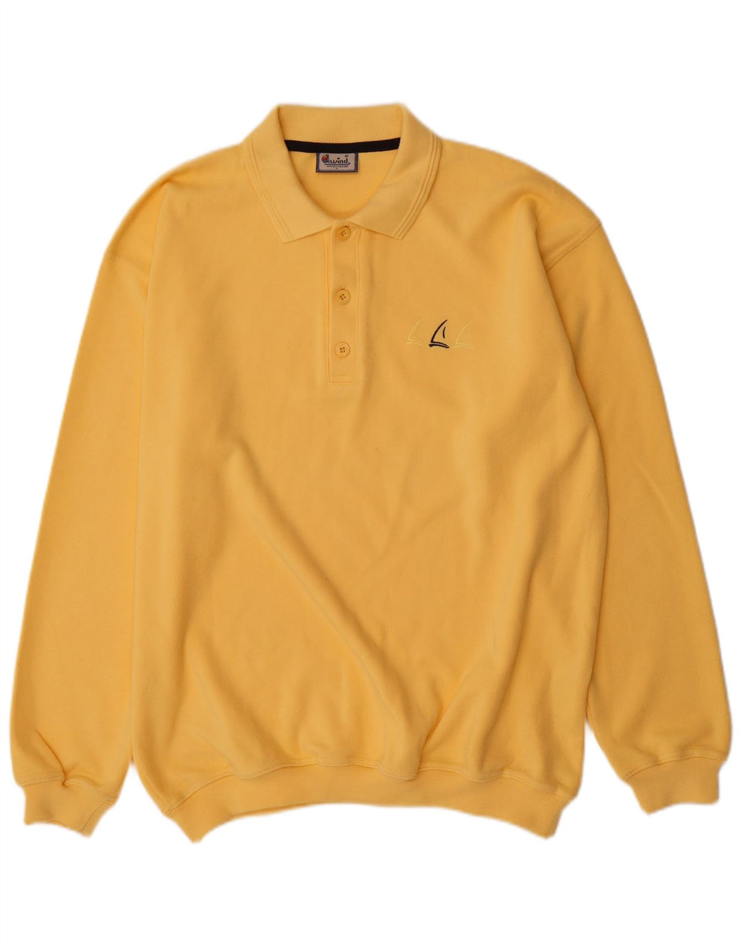 Suéter masculino vintage com gola polo e algodão amarelo grande