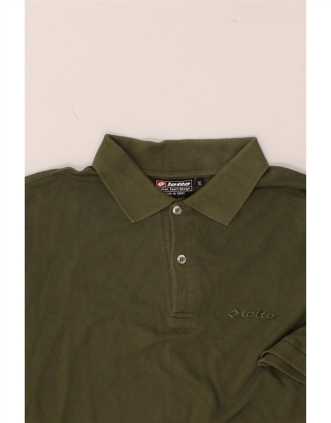 LOTTO Mens Polo Shirt XL Green Cotton Vintage Lotto and Second-Hand Lotto from Messina Hembry 