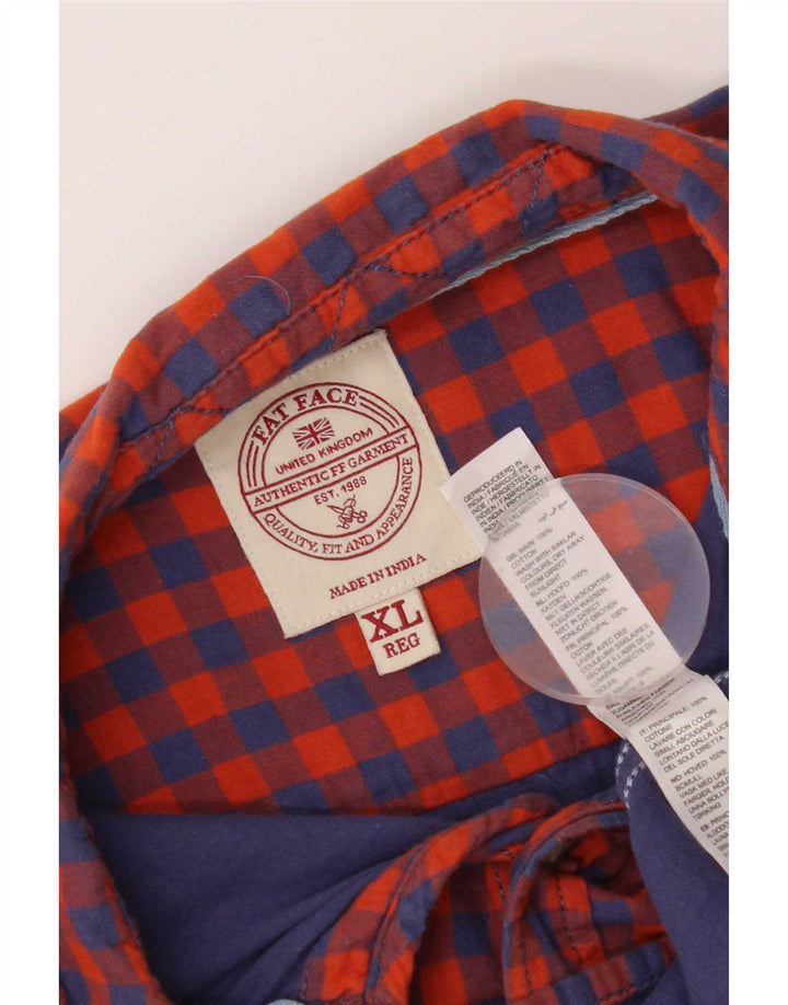 Camisa masculina Fat Face XL algodão guingão vermelho
