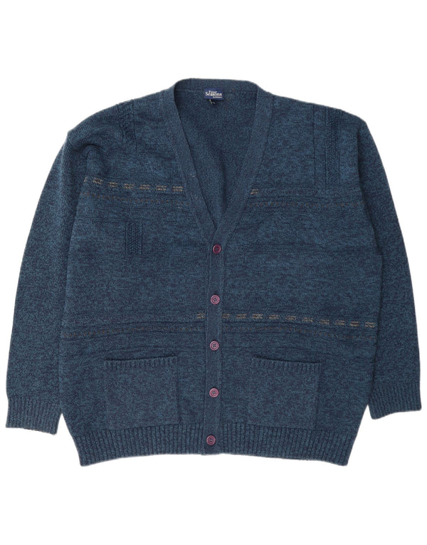 Suéter Cardigan Masculino Four Seasons XL Azul Marinho Salpicado Acrílico
