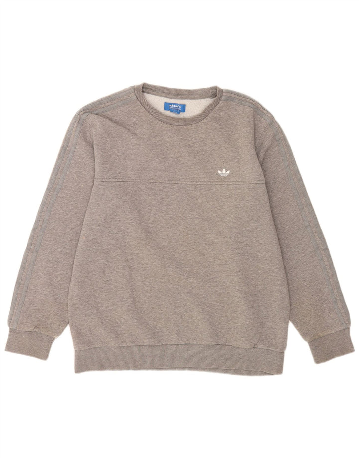Adidas moletom masculino jumper grande algodão manchado cinza