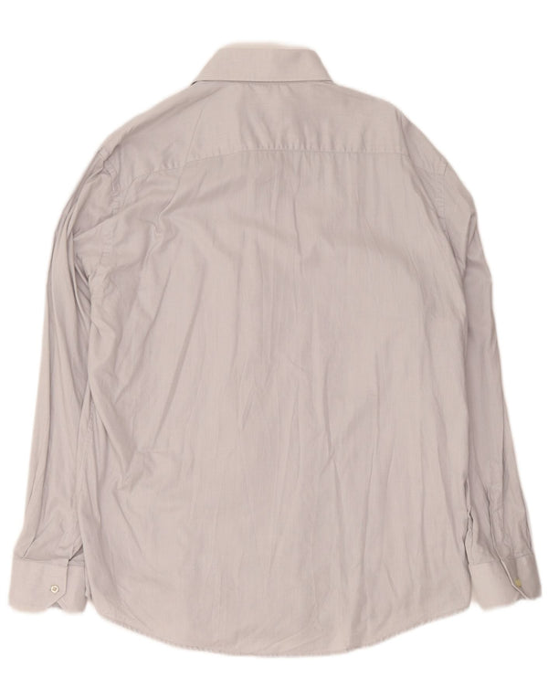 Camisa masculina Renato Balestra tamanho 44 17 1/2 XL algodão cinza