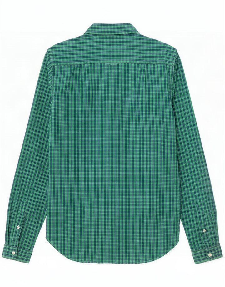 Camisa masculina Superdry pequena algodão guingão verde