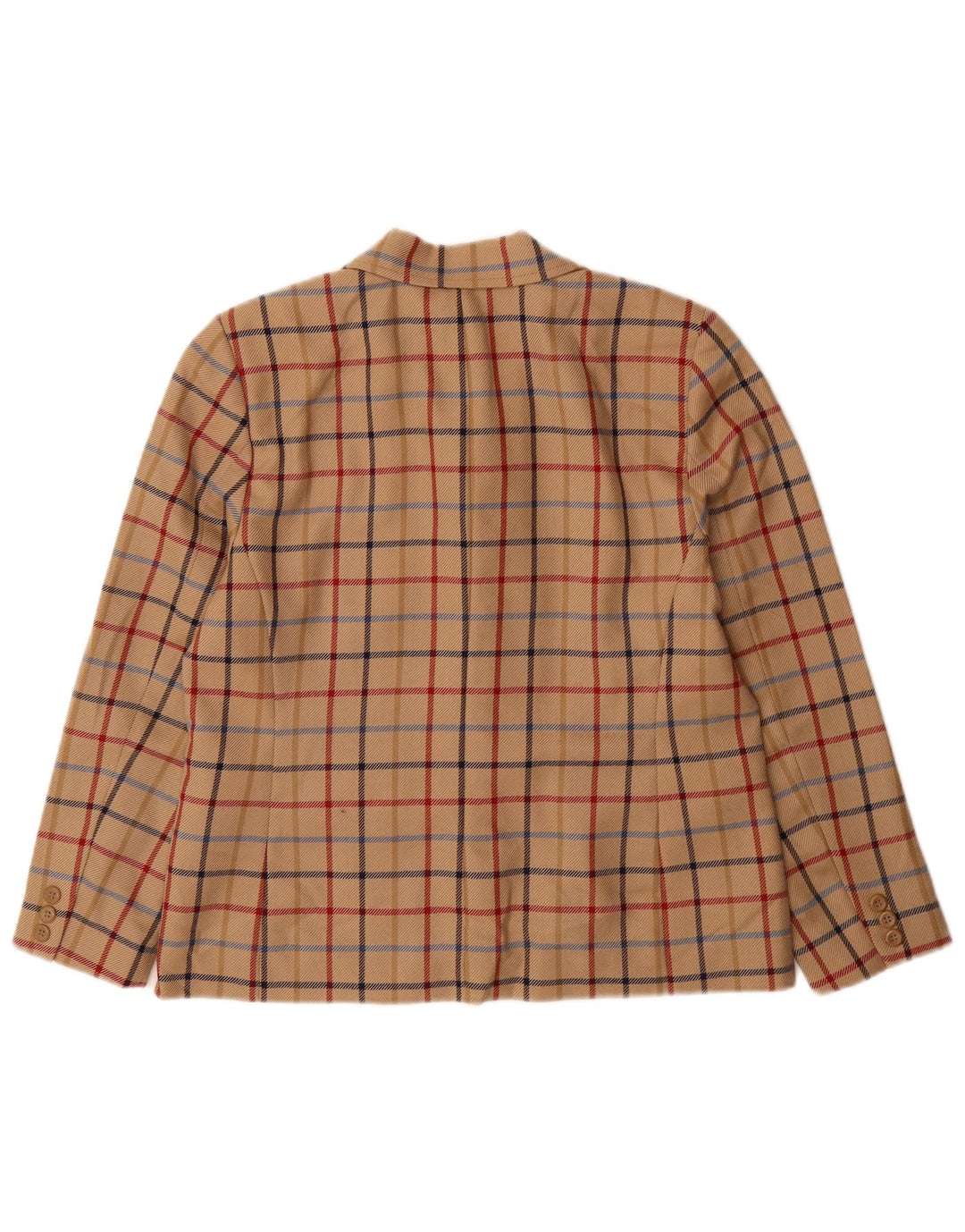 Jaqueta blazer feminina PENDLETON Petite de 3 botões EUA 12 grande xadrez bege