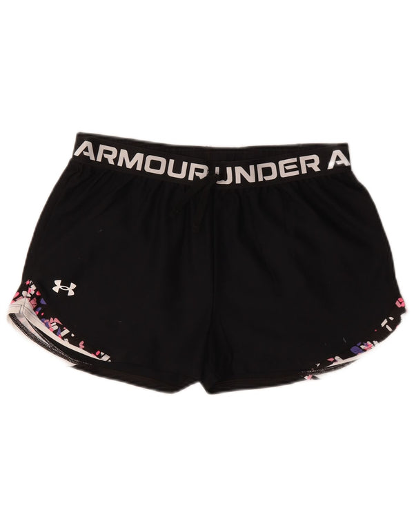 Shorts esportivos gráficos Under Armour Girls Heat Gear 13-14 anos XL preto