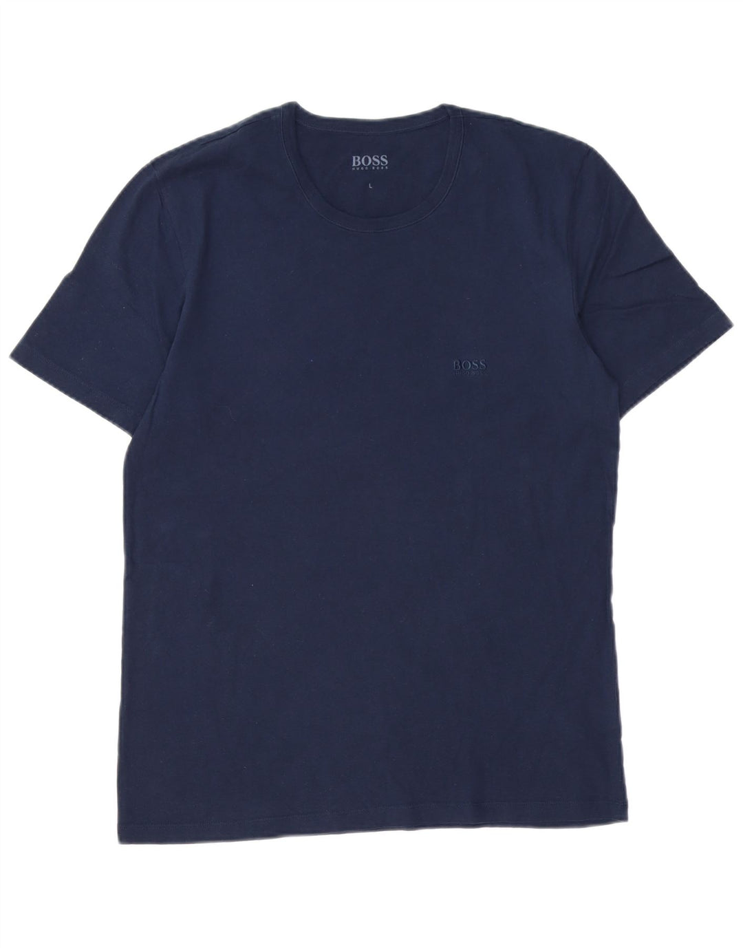 Camiseta masculina HUGO BOSS Top grande algodão azul marinho